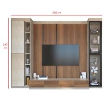 ENTERTAINMENT CENTER SB FURNITURE INFINITY 310CM WALNUT