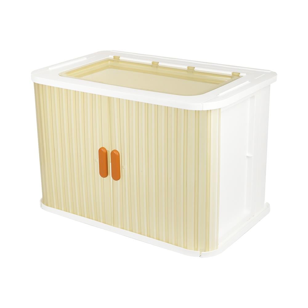 STORAGE BOX WITH SLIDING DOOR STACKO MEET 60X37X40CM WHITE/BROWN