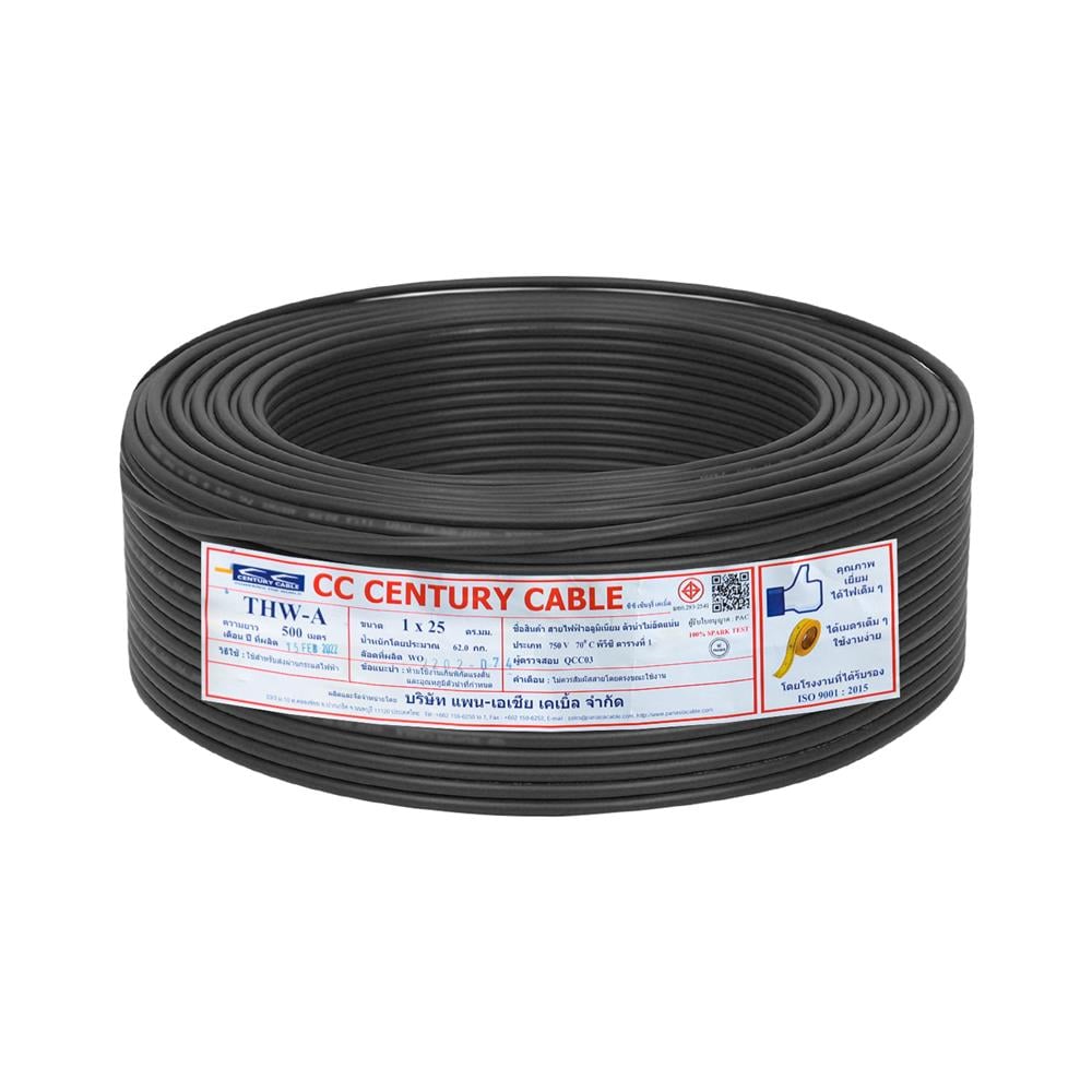 THW-A ELECTRIC WIRE CENTURY 1X25SQ.MM 500M BLACK