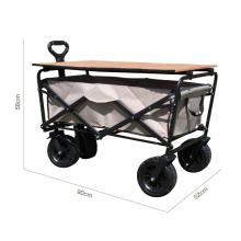 FOLDING WAGON TABLE SPRING WOOD GRAIN CREAM