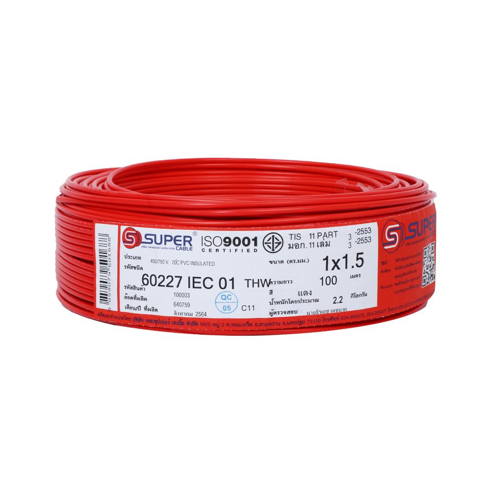 THW ELECTRIC WIRE IEC01 S SUPER 1X1.5SQ.MM 100M RED