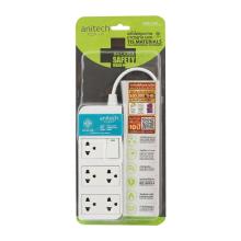 POWER STRIP ANITECH H605-BL 5-OUTLET 1-SWITCH 3M BLUE