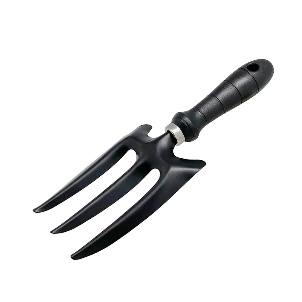 GARDEN HAND FORK WITH PLASTIC HANDLE SPRING BLACK